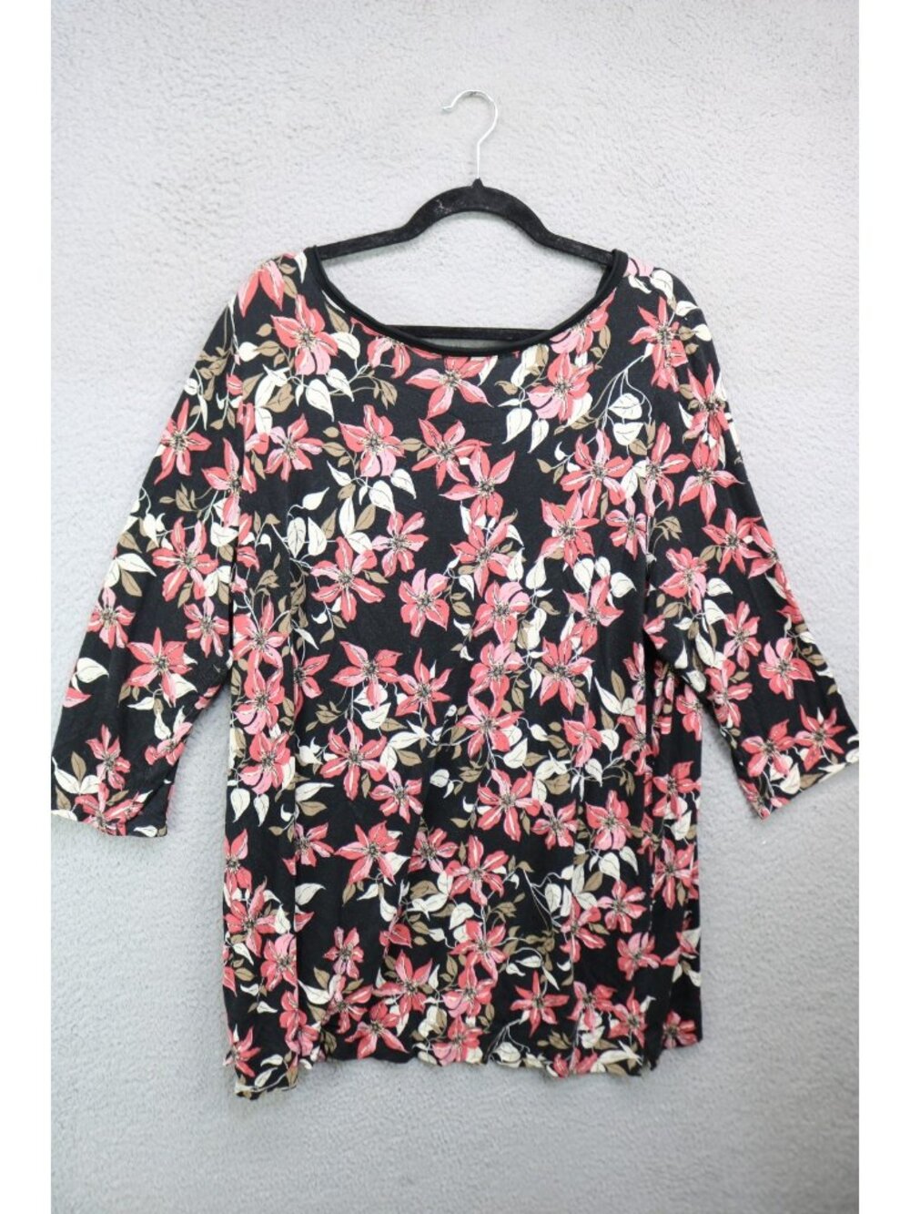 J.Jill 3/4 Sleeve Dark Floral Tunic-Size XL-Whimsigoth-Very Soft-Cozy Chic